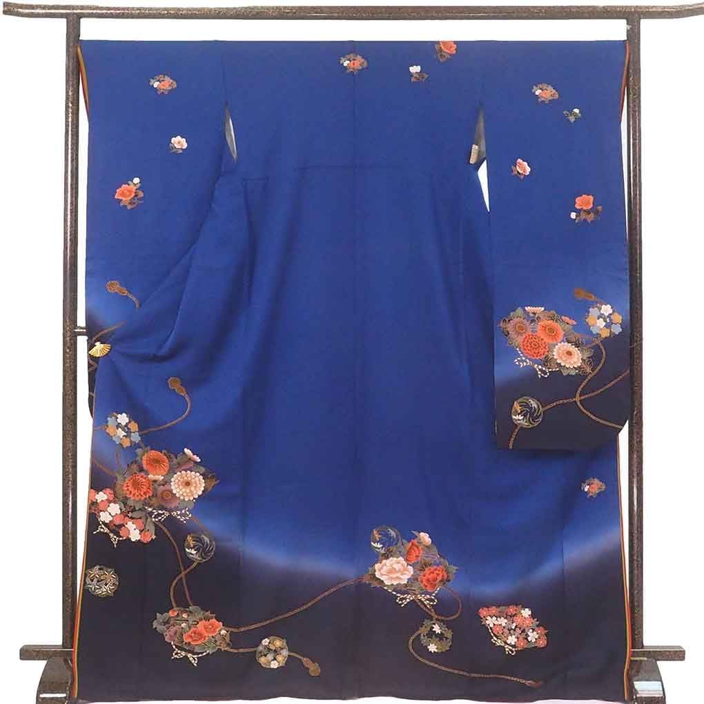 訪問着フルセット 辻が花 着物 正絹 豪華 紫 絞り 華 k3 辻が花 訪問着 紫